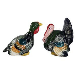 Vintage Turkey Salt Pepper Shaker Ceramic Set Japan Colorful